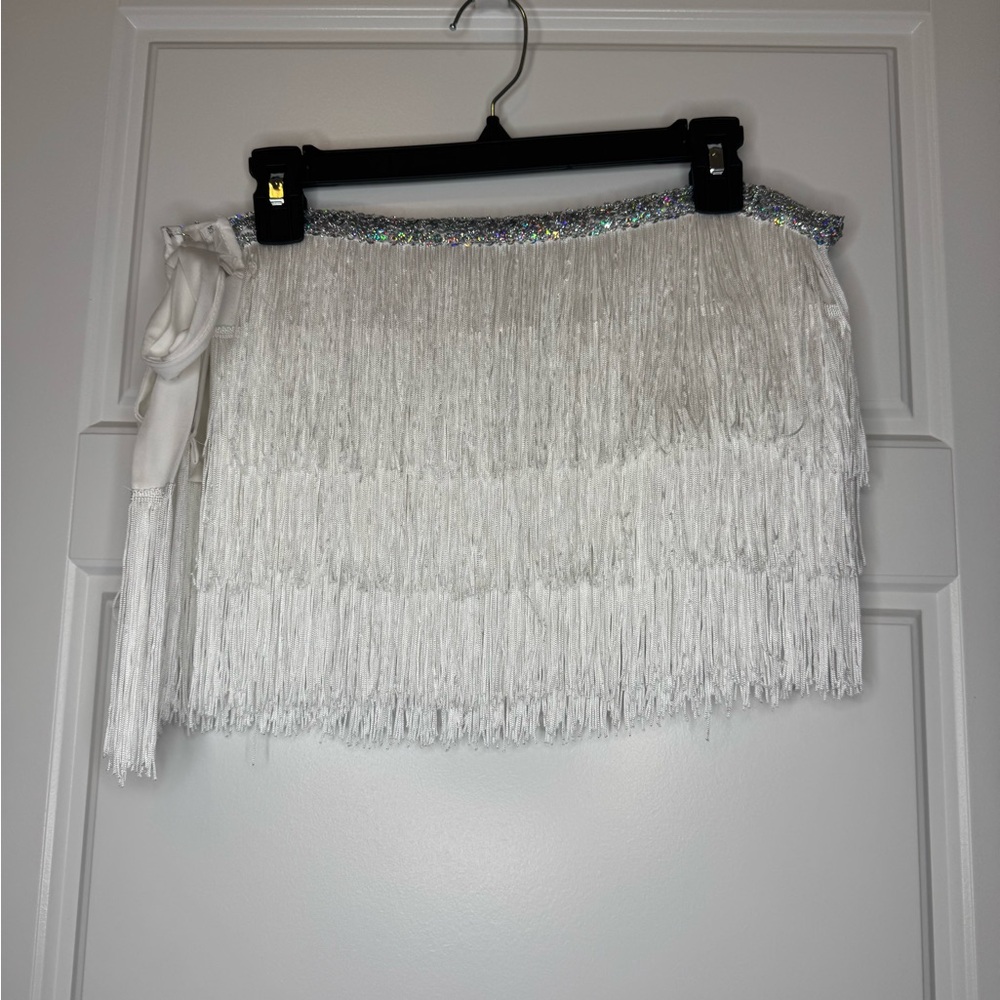 Elegant White Fringe Skirt